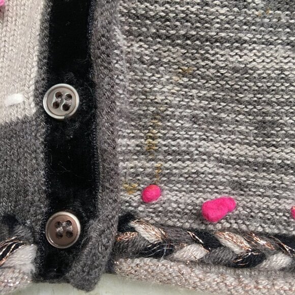 Catimini Toddler Girl Gray Brown Knit Bolero Cardigan Sweater Size 3 Years - Picture 5 of 12